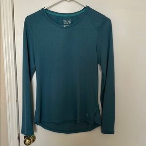Mountain Hardwear Deep Teal Long Sleeve Crew Neck T-Shirt
